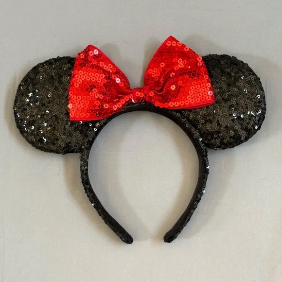Disney Sequin Minnie Ear Headbands in Black & Rose Gold - Picture 3 of 3
